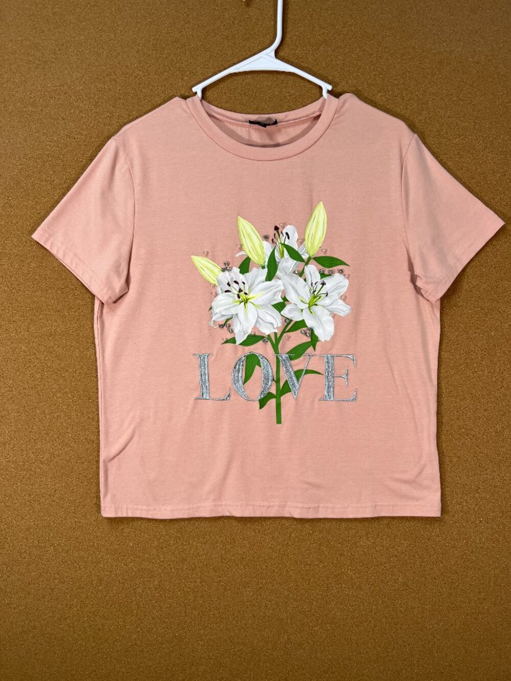 Ontwelfth Women Top Shirt Light Pink Large Short Sleeve NWOT